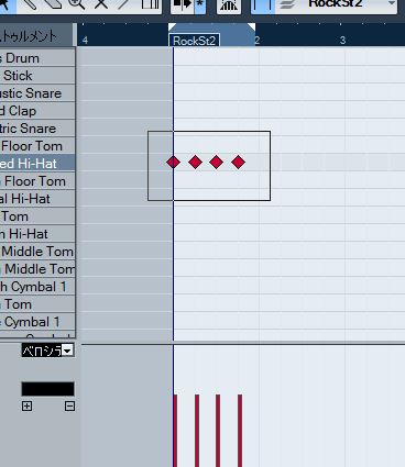 Cubase ビートの選択